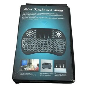 Mini Wireless Keyboard Backlit Mouse Combo Handheld Remote with Touchpad Black